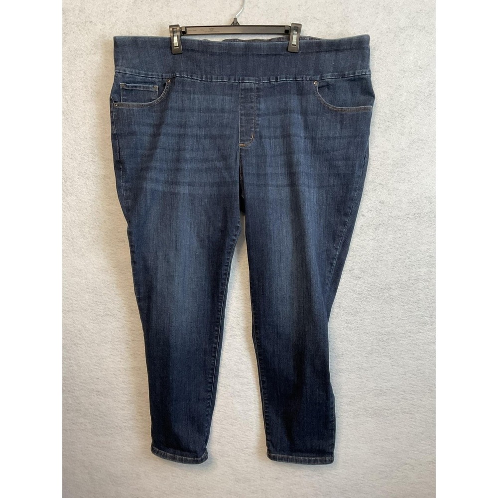 Lee Jeans Womens 28W Long Blue Medium‎ Wash Plus Skinny Sculpting Stretch Denim